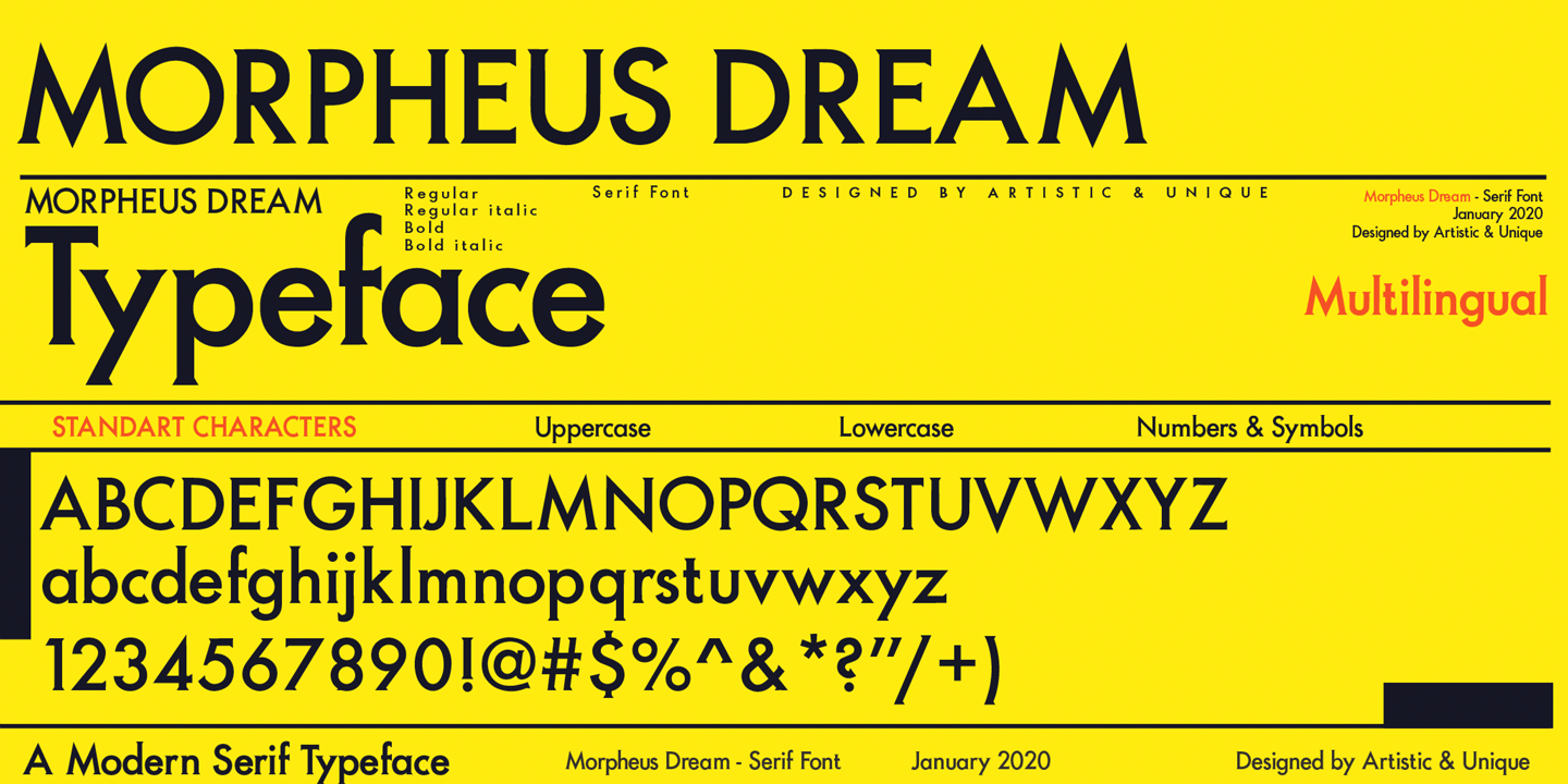 Przykładowa czcionka Morpheus Dream #14